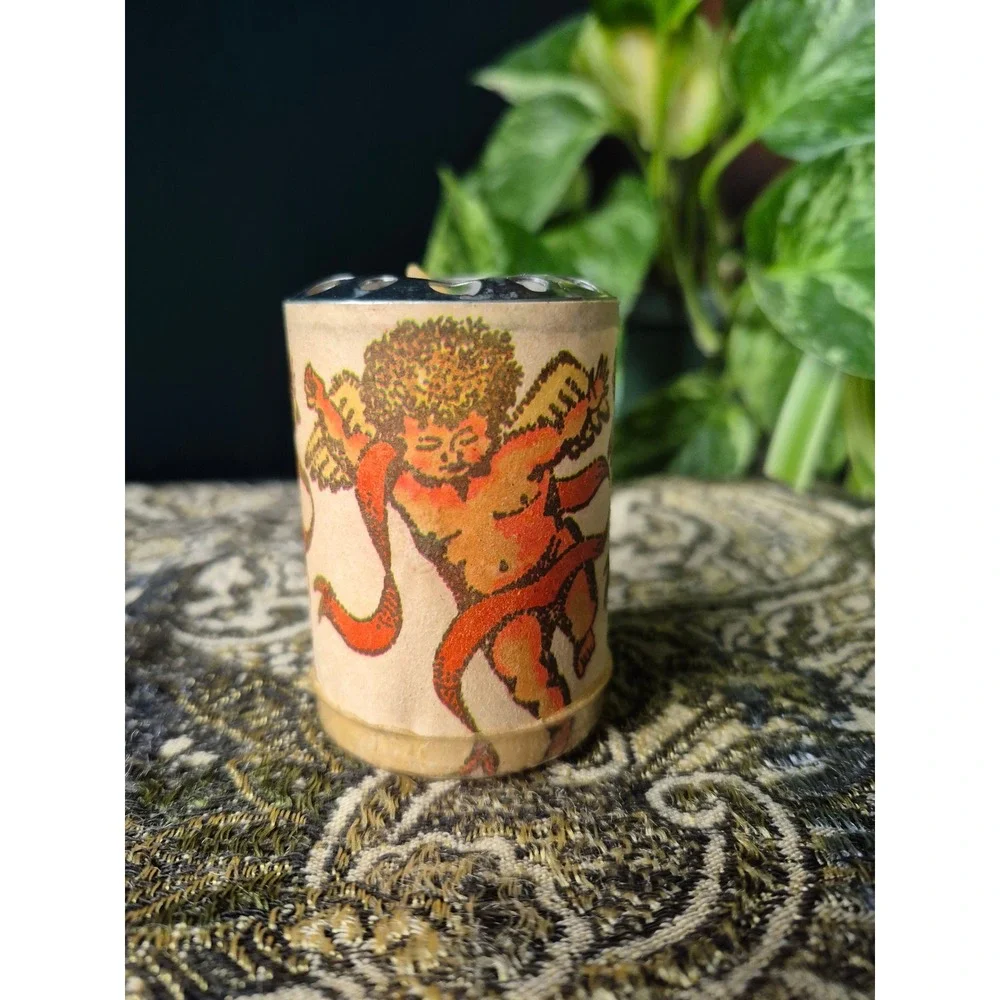 Vintage Cherub Putti Angel Votive Candle Vented Lid‎ Renaissance Baroque Decor